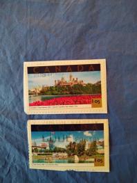 Почтовые марки Канады и США . Б/У - вырезанные с конвертов .